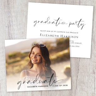 Budget Script Photo Graduation Party Invitation