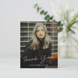 Budget Script Photo Graduation Thank You Card