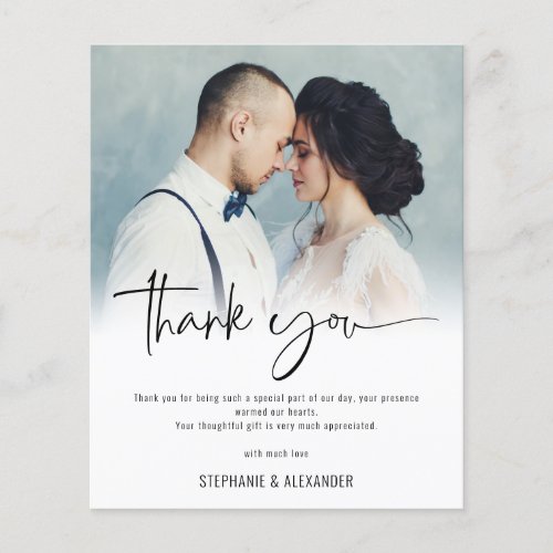 Budget Script Photo Overlay Wedding Thank You