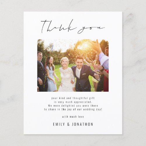 Budget Script Photo QR Code Wedding Thank You