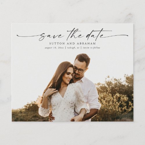 Budget Script Photo Wedding Save the Date Cards