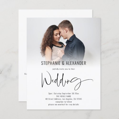Budget Script QR Code Photo Overlay Wedding Invite