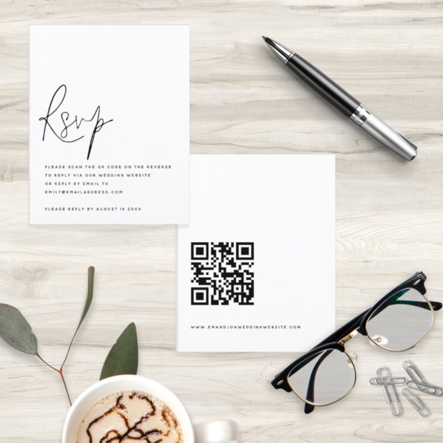 Budget Script QR Code Wedding RSVP Enclosure (Creator Uploaded)