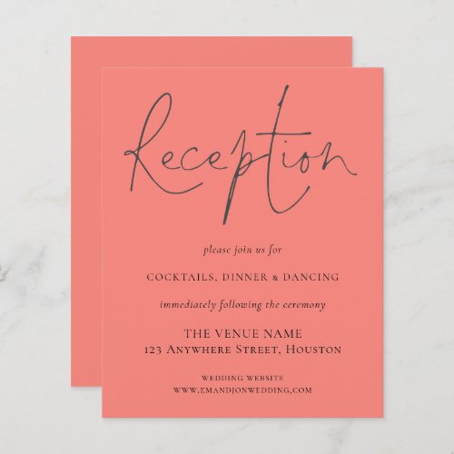 Budget Script Reception Coral Rose Wedding Encl