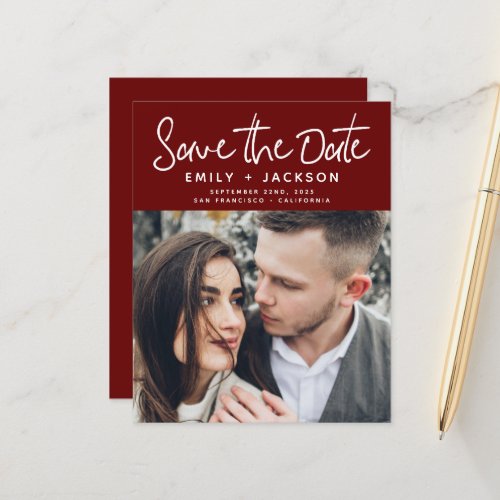 Budget Script Save the Date Photo Invitation