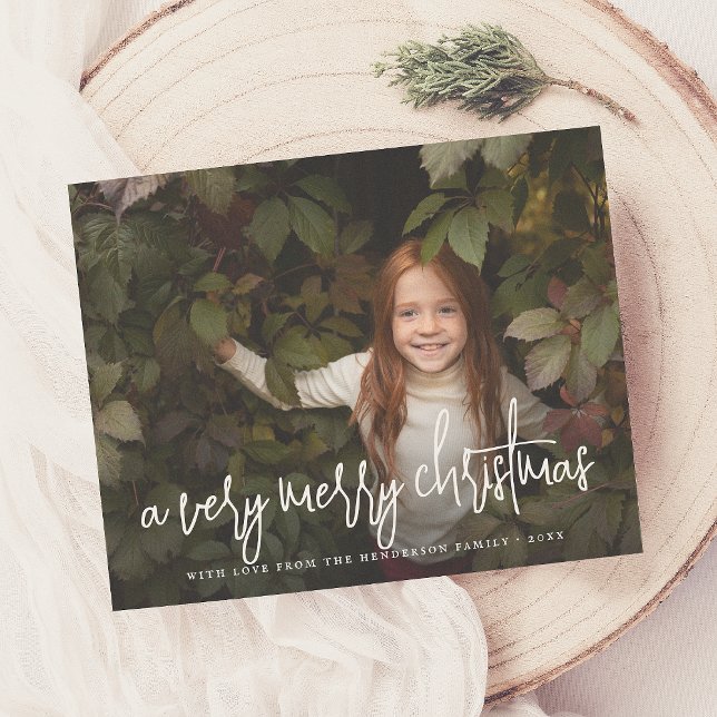 Budget Script & Stars Christmas Holiday Photo (Creator Uploaded)