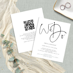 Budget Script We Do Simple QR Code Wedding Invite