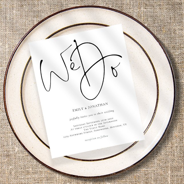 Budget Script We Do Simple Wedding Invitation (Creator Uploaded)