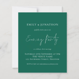 Budget Script Wedding Evening Party Emerald Green