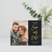 Budget Script Wedding Photo Save The Date (Standing Front)