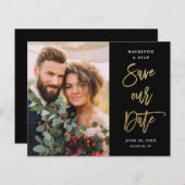 Budget Script Wedding Photo Save The Date (Front/Back)
