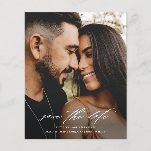Budget Script Wedding Photo Save The Date Flyer