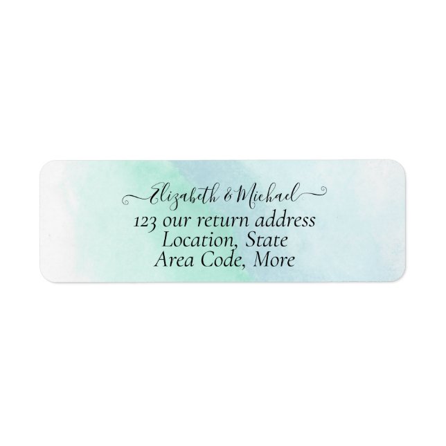 BUDGET Sea Glass Modern Abstract Wedding Label (Front)