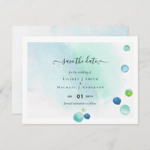 BUDGET Sea Glass Modern Save Date Wedding Postcard