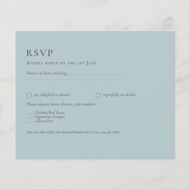 BUDGET Sea Glass Sage Green Monochrome Wedding Flyer (Front)