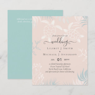 BUDGET Sea Turtles BEACH Wedding Coral Teal