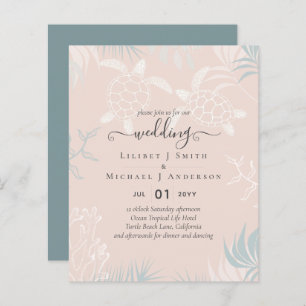 BUDGET Sea Turtles BEACH Wedding Coral Teal