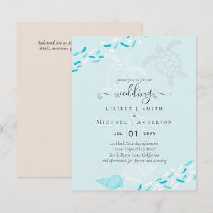 BUDGET Sea Turtles BEACH Wedding Coral Teal