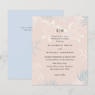 BUDGET Sea Turtles BEACH Wedding Coral Teal