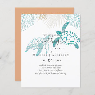 BUDGET Sea Turtles Wedding Modern Line Art