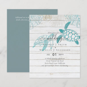 BUDGET Sea Turtles Wedding Modern Line Art