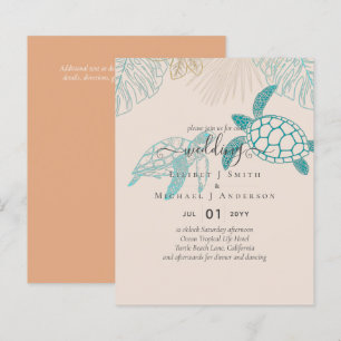 BUDGET Sea Turtles Wedding Modern Line Art