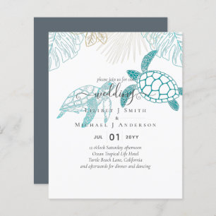 BUDGET Sea Turtles Wedding Modern Line Art