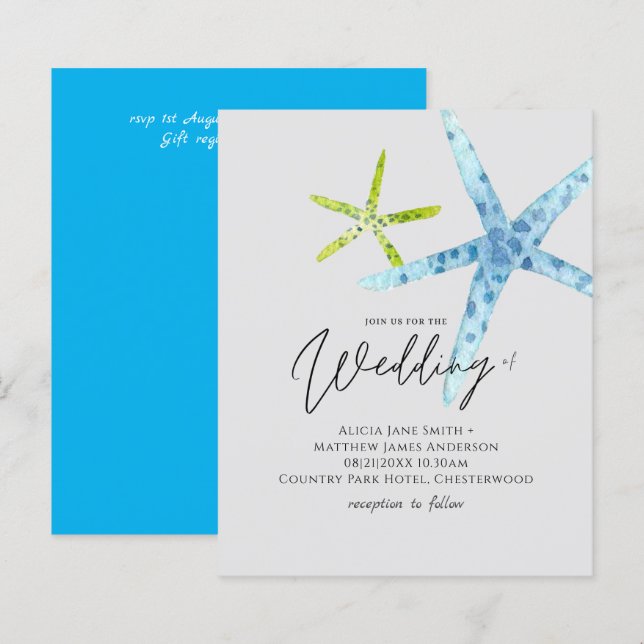 BUDGET Sealife Beach Ocean Wedding (Front/Back)