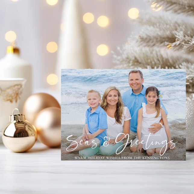Budget Seas and Greetings Nautical Holiday Photo (Budget Seas and Greetings Nautical Holiday Photo Card)