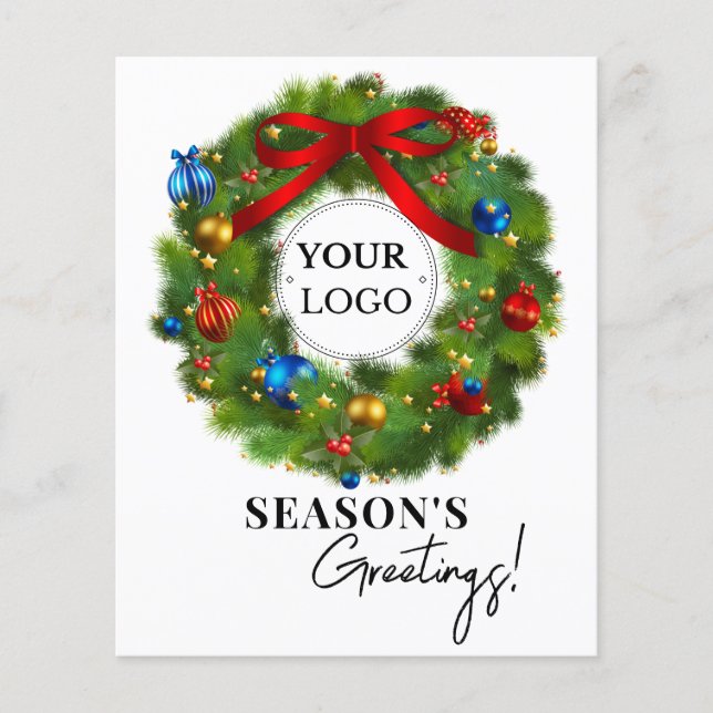 Budget Season's Greetings Wreath Business Logo (Front)