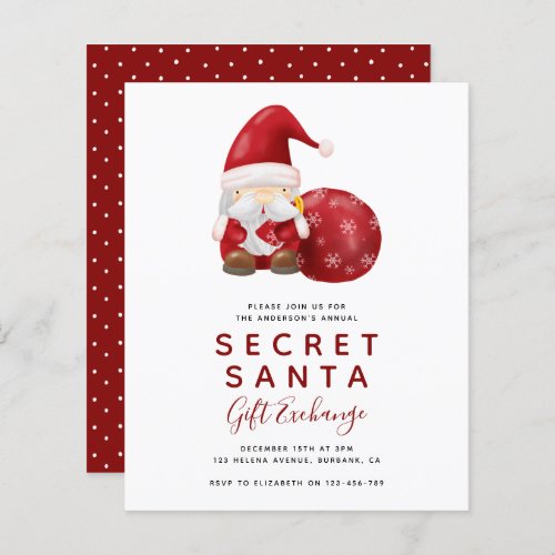 Budget Secret Santa Gift Exchange Invitation