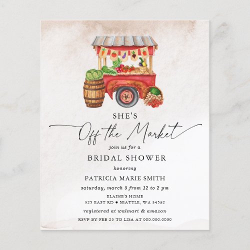 Budget She is off the Market Bridal Shower Invite