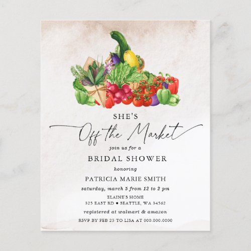 Budget She is off the Market Bridal Shower Invite