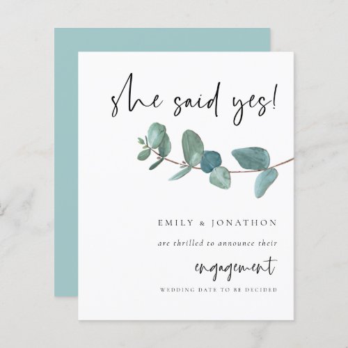 Budget She Said Yes Eucalyptus Engagement 