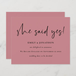 Budget She Said Yes Pink Engagement Announcement