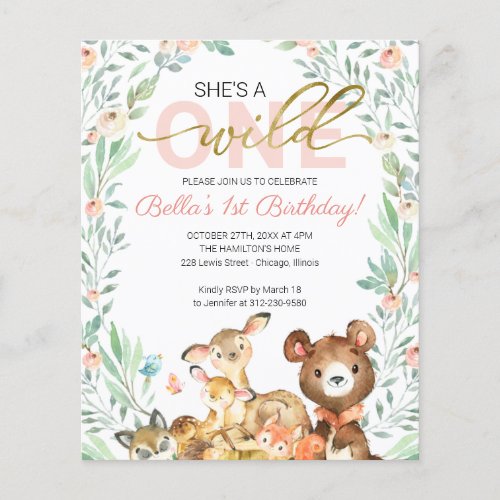 Budget Shes A Wild One First Birthday Invitations