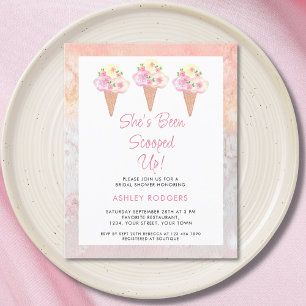 Budget She's Been Scooped Up Bridal Shower Invite