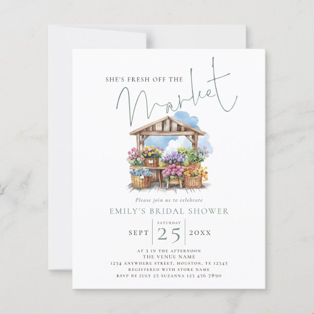 Budget She's Fresh Off the Market Bridal Shower (Front)