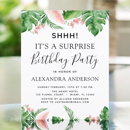 Budget Shhh Surprise Birthday Party Tropical