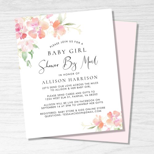 Budget Shower By Mail Floral Baby Girl Invitation