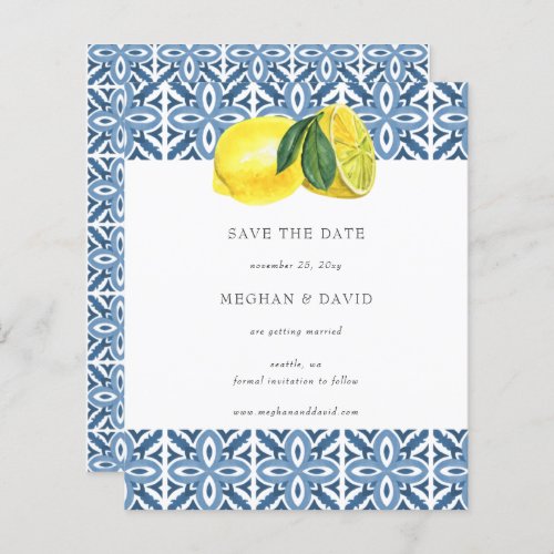 Budget Sicilian Mediterranean Lemon Save The Date 