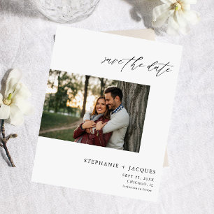 Budget Side H Photo Modern Save the Date Flyer