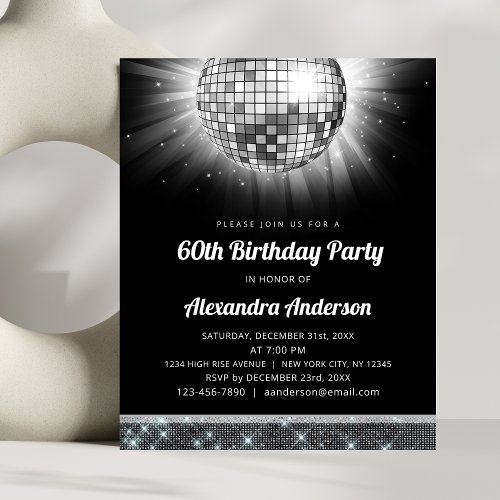 Budget Silver 60th Birthday Party 70s Disco Ball