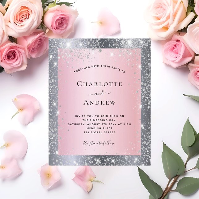 Budget silver blush pink glitter elegant wedding (Creator Uploaded)