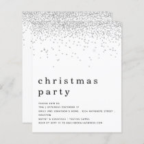 Budget Silver Glitter Christmas Party Invite