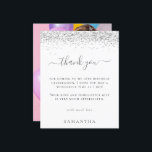 Budget Silver Glitter Photo Sweet 16 Thank You<br><div class="desc">Silver Glitter Photo Sweet 16 Thank You. A budget price SMALLER 4.5” x 5.6” alternative. Available in a SEMI-GLOSS 110 lb CARD STOCK which is the default option (thicker for invitations), OR a SATIN FINISH 80 lb THINNER PAPER STOCK (ideal for enclosures). Envelopes are an optional extra and are slightly...</div>