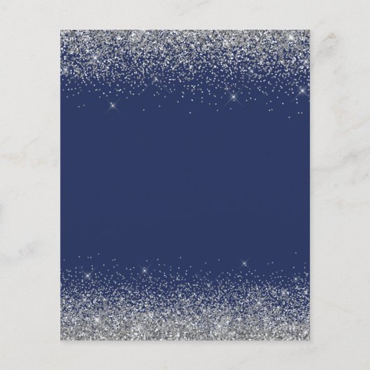 Budget Silver Navy Blue Any Age Birthday Glitter (Back)