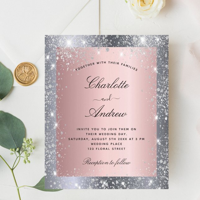 Budget silver pink glitter elegant wedding (Creator Uploaded)