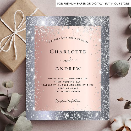 Budget silver rose gold glitter elegant wedding