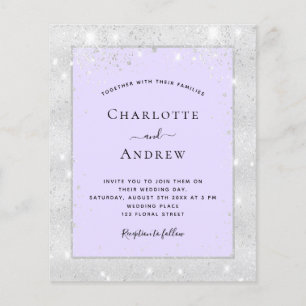 Budget silver violet glitter elegant wedding